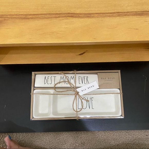 New Rae Dunn BEST MOM EVER LOVE Desk Plaque + Desk Tray Office Organizer - Picture 4 of 10